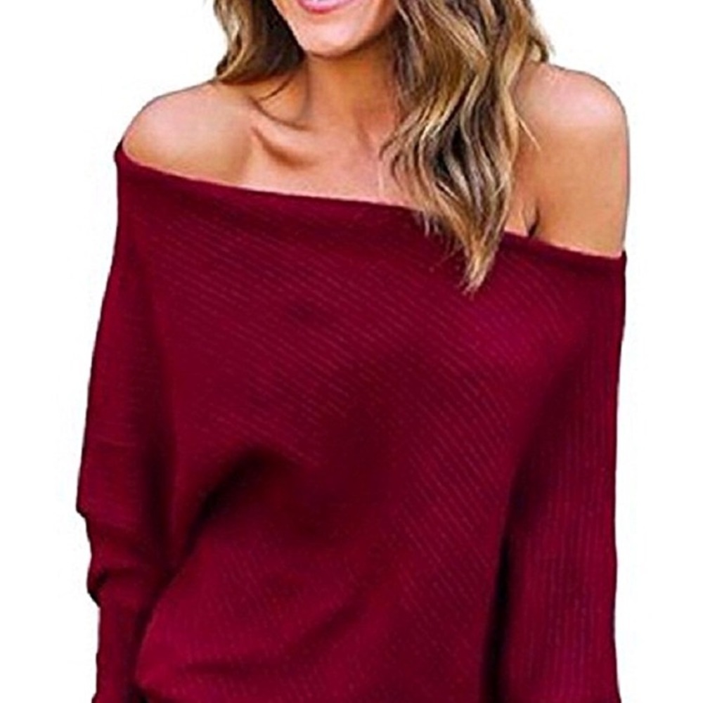 Women’s off shoulder red sweater